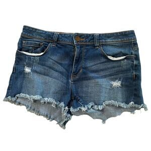 Forever 21 Womens Cut Off Denim Shorts Blue Size 30